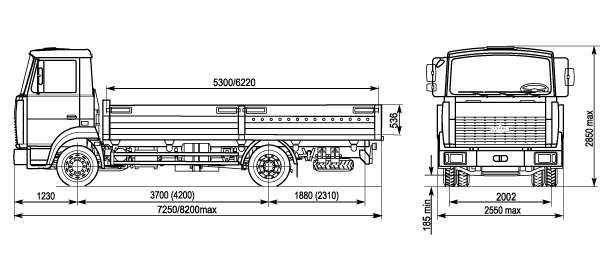 Бортовой грузовой автомобиль 4х2 МАЗ 4370 43 - 328