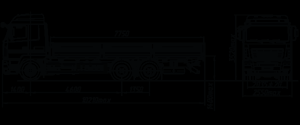 МАЗ 6312B9-420-035 схема размеры 